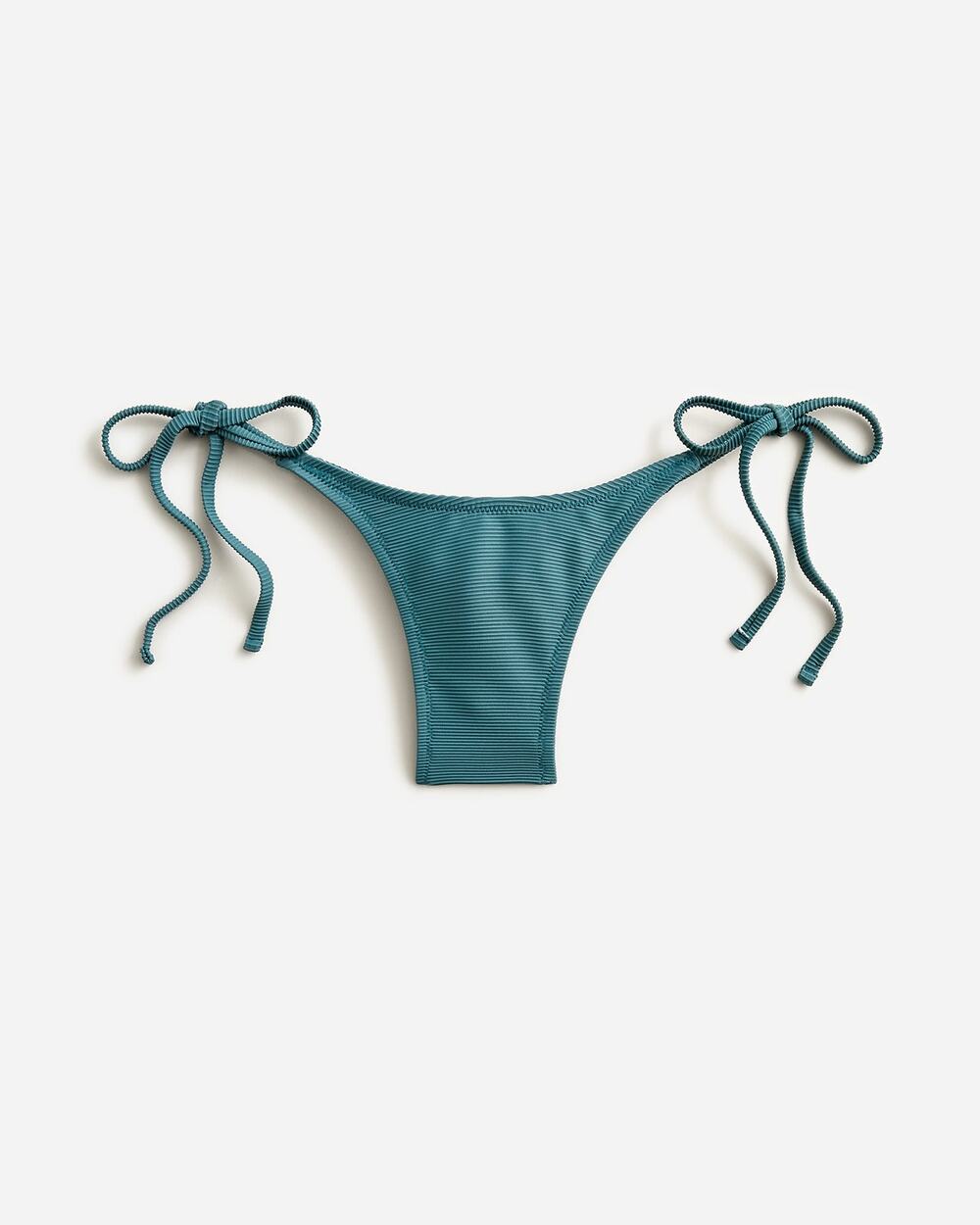 New J. Crew Teal Ribbed Cheeky Side Tie Bikini Swim Bathing Suit Bottom Medium